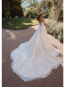 Off Shoulder Beaded Ivory Lace Tulle Royal Wedding Dress Off Shoulder Beaded Ivory Lace Tulle Royal Wedding Dress